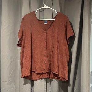 Old Navy Women's Rust Button-Down Shirt